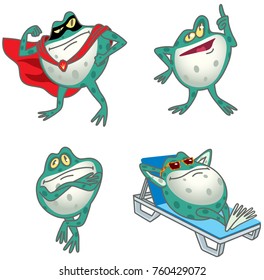 Frog in different images, illustration