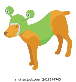 Frog dog costume icon isometric vector. Animal canine. Feline charming sweets