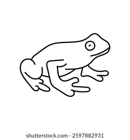Frog doodle line icon with white background vector stock illustration