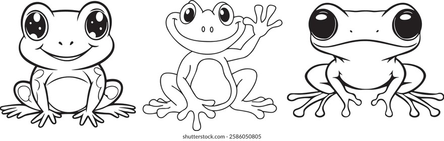 Frog doodles vector illustration file