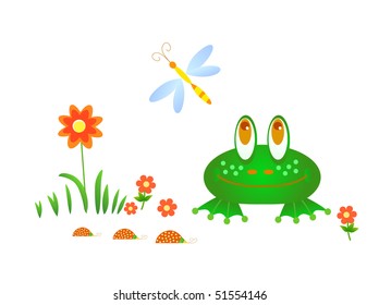frog and dragonfly