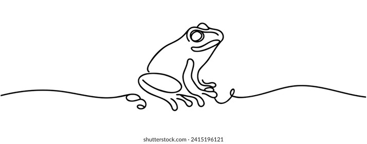 the frog is drawn as a continuous one line.