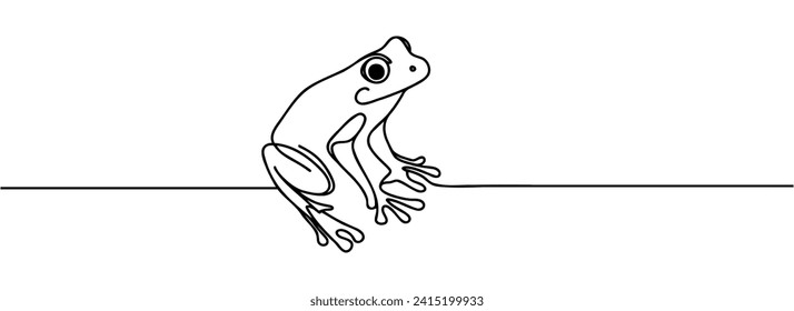 the frog is drawn as a continuous one line.