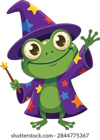 Frog Dressed as Wizard Illustration