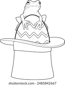 Rana Pascua Huevo de Pascua Cilindro Animal Vector Ilustración de arte gráfico