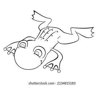 Frosch. Element zum Färben der Seite. Cartoon-Stil.