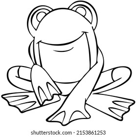 Frog. Element for coloring page. Cartoon style.