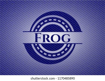 Frog emblem with denim texture