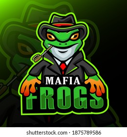 frog esport mascot logo design ilustration vector