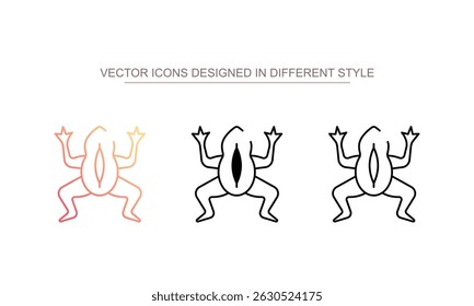 Frog Experiment icon design with white background stock illustration