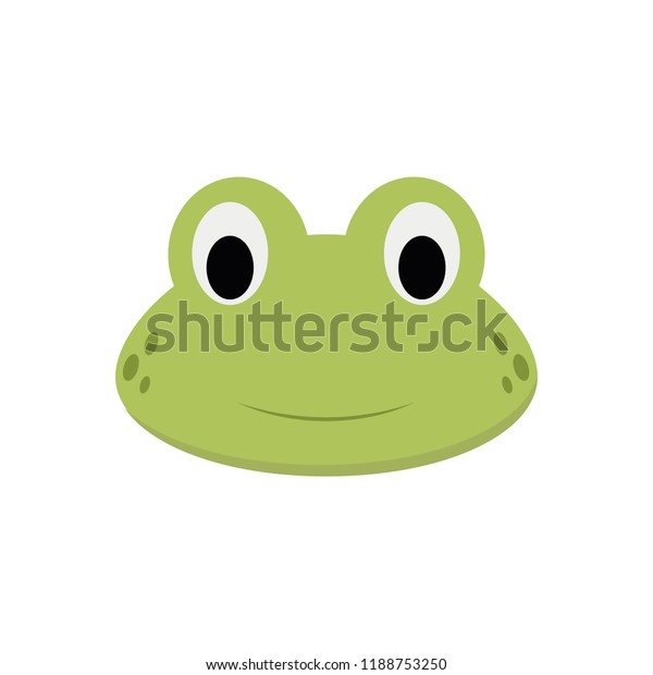 Frog Face Cartoon Style Children Animal Stock Vector (Royalty Free ...