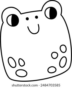 Frog Face Doodle Vector Illustration