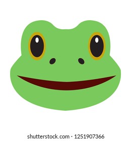 Frog face emoji vector animal funny