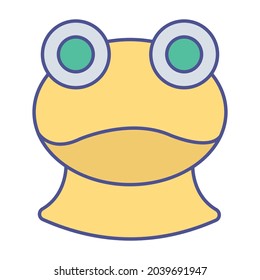 Frog Face Fill inside vector icon which can easily modify or edit 