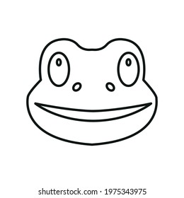 Frog face funny line icon vector symbol