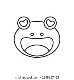 Frog face icon design. Frog animal vector icon. isolated on white background. vector illustration