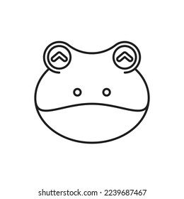 Diseño de iconos de la cara de rana. Icono de vector animal de rana. aislado de fondo blanco. ilustración vectorial