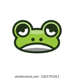 Frog face icon. Vector illustration isolated on white background.