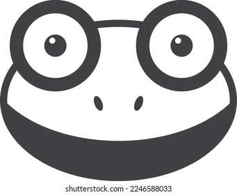 frog face illustration in minimal style isolated on background