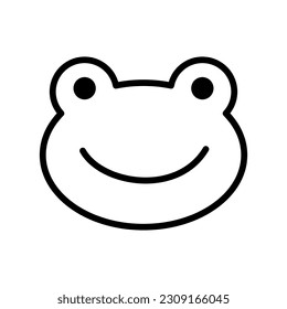 Frog face, muzzle. Doodle style. Hand drawn character. Animal head illustration. Vector hand drawn illustration.