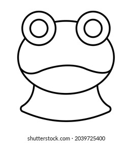 Frog Face Outline bold Vector Icon which can be easily modified or Edited 