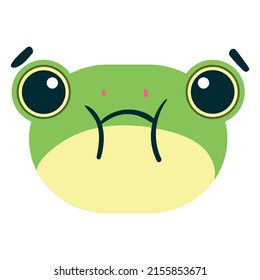 Frog Face Sad Animal  High quality vector