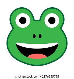 Frog face vector flat icon. Isolated frog face emoji illustration