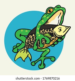 Frog and fish design Vector Illustration