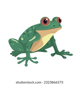 Frog. Flat color icon. Animal vector illustration