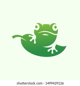 Frog flat minimalist logo design