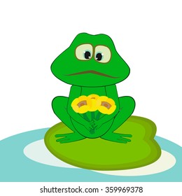 frog with flowers