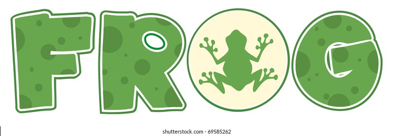 Frog Font Text With Mascot Icon