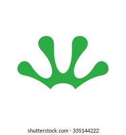 frog foot print. frog logo. template icon vector.