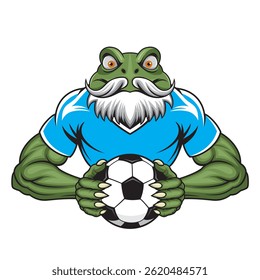 frog football mascot vector illustration design