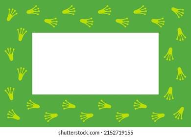 Frog Footprint Design Vector Frame.