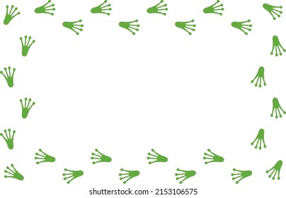 Frog Footprint Design Vector Frame.