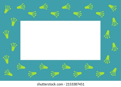 Frog Footprint Design Vector Frame.