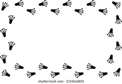 Frog Footprint Design Vector Frame.