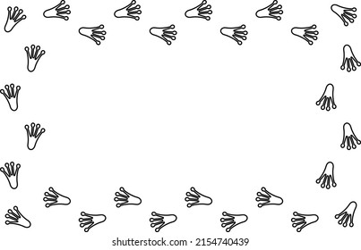 Frog Footprint Design Vector Frame.