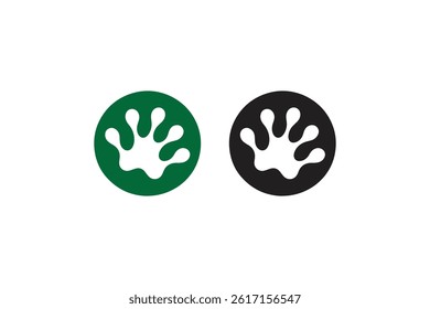 Frog footprint icon vector silhouette illustration isolated white background
