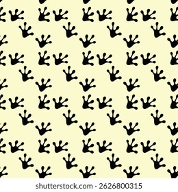 Frog Footprint Pattern Baby Yellow Background