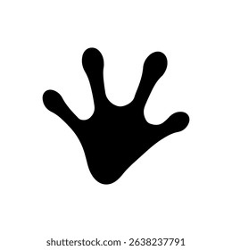 Frog footprint silhouette vector flat illustration design.