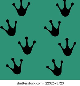 frog footprints on green background
