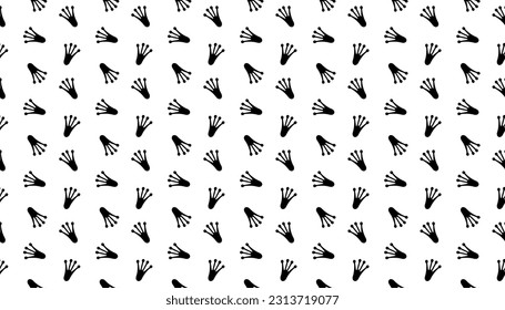 Frog Footprints Seamless Pattern Background.