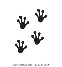 Ilustración vectorial de huellas de rana, perfecta para diseños de naturaleza, gráficos de vida silvestre, materiales educativos, libros para niños, proyectos de temática de estanques o anfibios y obras de arte lúdicas o de temática exterior.