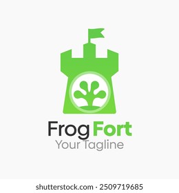 Plantilla de diseño de logotipo Frog Fort. Bueno para empresas, agencias, comunidad y Organización