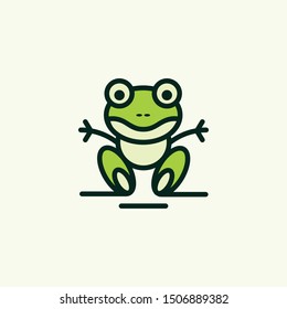 Frog Fun Jumping Illustration Vector Logo