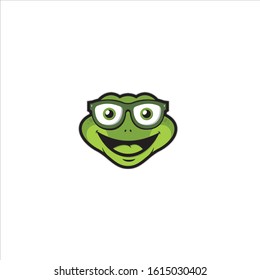 frog geek logo vector template