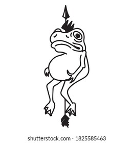 frog graphic design vector illustration, icon, art tattoo sketch, logo, hand draw, use in print