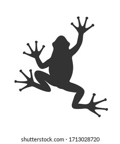 Frog graphic icon. Frog black sign isolated on white background. Vector illustration